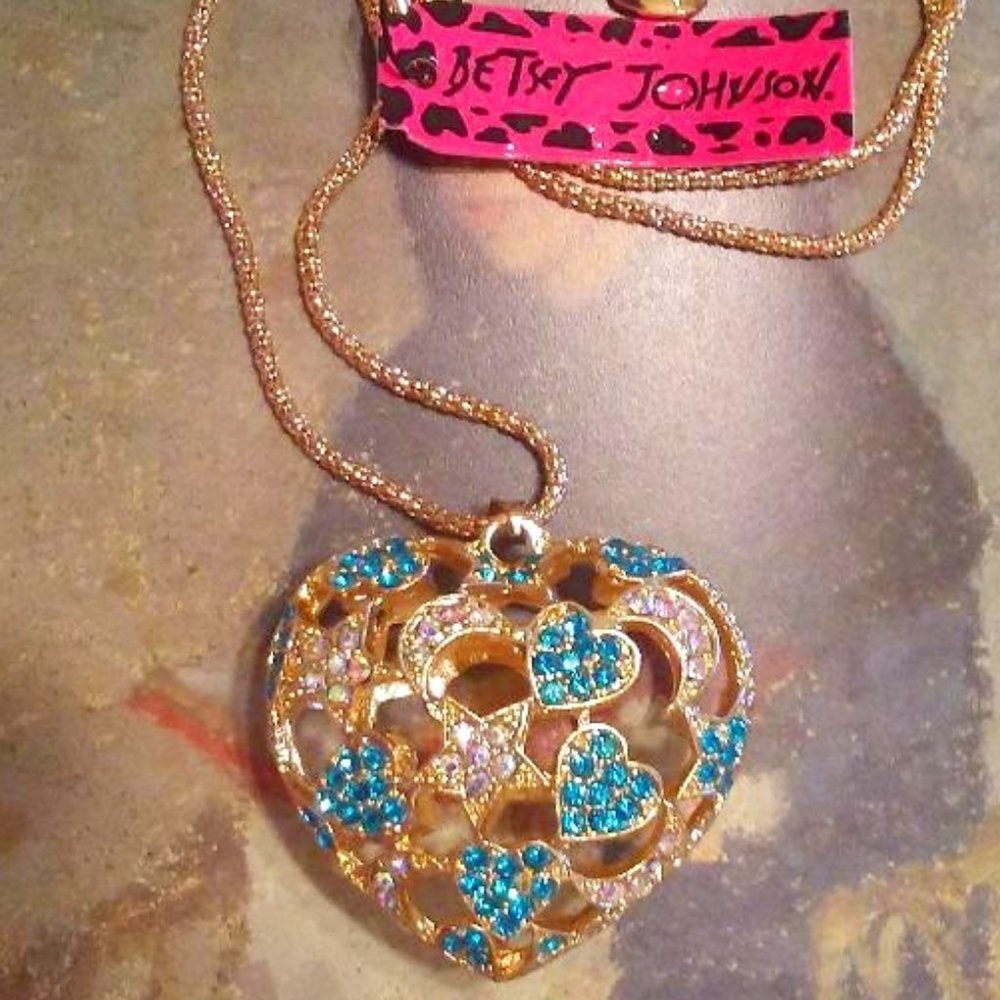 Betsey Johnson Celestial Filigree Heart Necklace